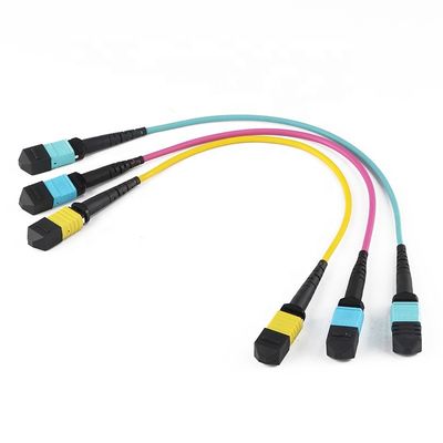 Kalite  12 Core 24 Core Fiber Cable Patch Cord , Mtp Mpo Patch Cable Om3 Om4 For Qsfp Fabrika