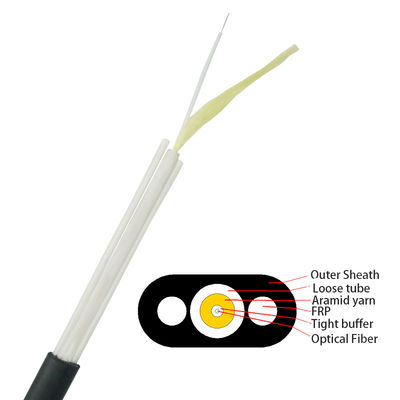 CE Sertifikalı Dış Mekan Düz 2 Çekirdekli Fiber Kablo Tekli Mod