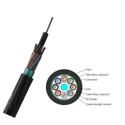 PE Kılıflı Çelik Tel GYTS ile 96 Çekirdekli G652D Fiber Optik Kablo Kordonu