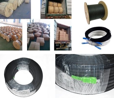 1 2 4 Çekirdekli Fiber Optik İç Mekan/Dış Mekan Düz FTTH Saplama Kablosu