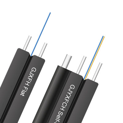 1 km 1 çekirdekli 2 çekirdekli 4 çekirdekli ftth saplama kablosu G657A2 Kendinden destekli Fiber optik saplama kablosu