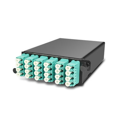 144 Çekirdek 19&quot; 1U MTP Fiber MPO Bağlantı Paneli, 4 adet OM3 MTP-LC Kasetli