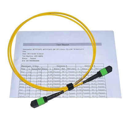 12 Çekirdekli 24 Çekirdekli Fiber Kablo Yama Kablosu, Qsfp için Mtp Mpo Yama Kablosu Om3 Om4