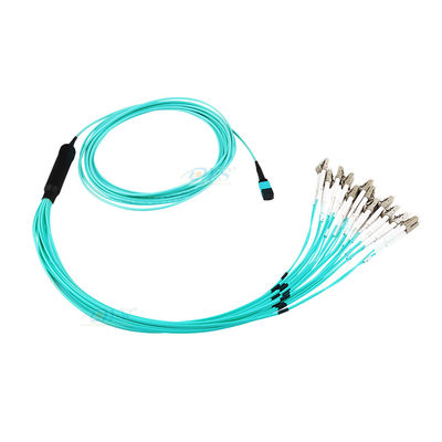 24 Çekirdekli Fiber Kablo Montajı, FTTH için MPO - LC Koparma Kablosu