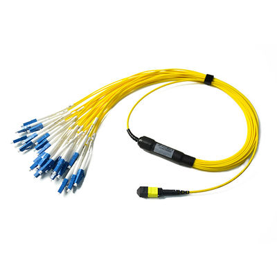 24 Çekirdekli Fiber Kablo Montajı, FTTH için MPO - LC Koparma Kablosu