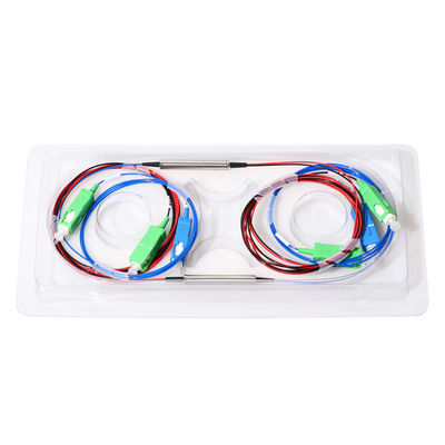WDM Ağ Sistemleri için 1X2 FWDM DWDM Fiber Optik Bölücü 3 Bağlantı Noktalı 100G 200G