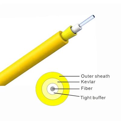 Kaliteli 2 çekirdekli Dubleks 8 Tip Kapalı fiber optik kablo GJFJV