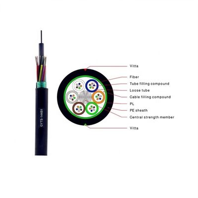 PE Kılıflı Çelik Tel GYTS ile 96 Çekirdekli G652D Fiber Optik Kablo Kordonu
