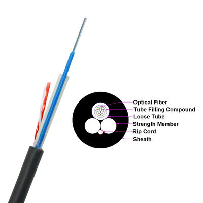 FRP Mukavemetli Fiber Optik Dış Kablo 24 Çekirdek G.652D Tipi OEM ODM