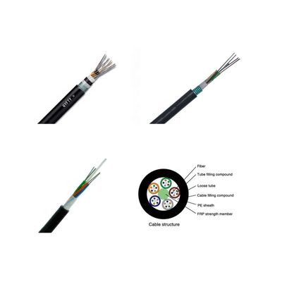 GYTA53 Açık Fiber Optik Kablo 12 Çekirdek, PE Kılıflı APL Çelik Tel