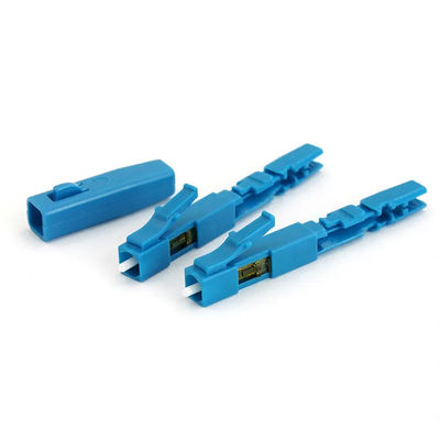 Mavi Renkli Fiber Optik Konnektör, FTTH CATV CCTV için LC UPC Hızlı Konnektör