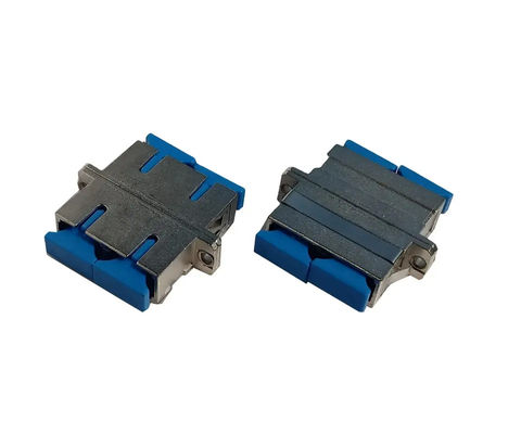 Mavi Renkli Plastik Malzemeli SC UPC SM SX Fiber Optik Adaptör
