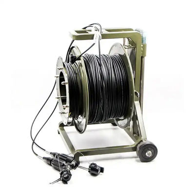 100M 200M 500M uzunluğunda taşınabilir geri çekilebilir fiber optik kablo rulo taktiksel fiber optik yama kablosu